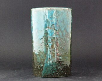 Marianne Westman, Rorstrand "Limited stoneware vase with complex green glaze"