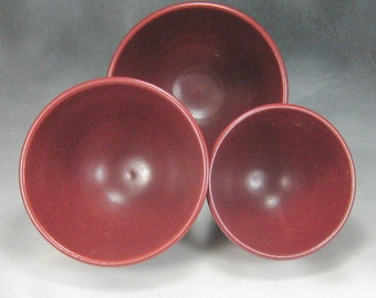 Bowl Rust Red Nesting Bowl Set Ceramic Serving Bowl Hand Thrown Stoneware Pottery Bowl Set 10