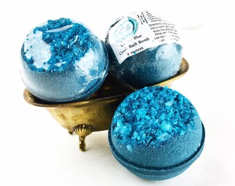 Geode Bath Bomb, Blue Crystal Bathbomb, Gem Bath Bomb, Pretty Bath Bomb, Blue Bathbomb, Geode Bathbomb, Crystal Bath Bomb, Sparkling Bathbom