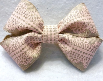 Girly Blush Lace Hair Bow