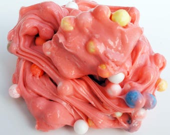 Dark Pink Rainbow Floam Slime, Concentration Toy, Tactile Toy, Sensory Toy, Birthday Cake Slime