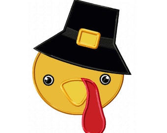 Boy Turkey Face Applique Machine Embroidery DESIGN NO. 528