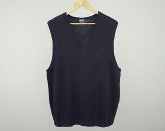 Polo Ralph Lauren Sweater Vest Vintage Polo Ralph Lauren V-Neck Pullover Women's Size LL