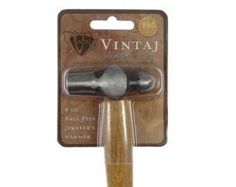 Metal Stamping Hammer Ball Pein Hammer 9 Inch Hammer 4oz Steel Head Vintaj Hammer