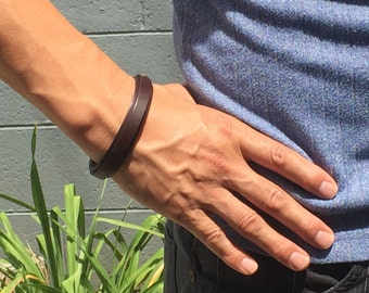 FREE SHIPPING-Men Bracelet,Men Leather Bracelet,Men Personalized Bracelet,Custom Leather Bracelet,Double Strap Bracelet,Engraved Bracelet