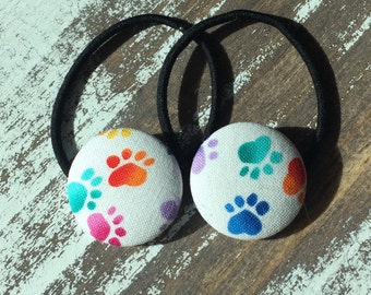 Rainbow Dog Hair Button, Hair Elastic Hair Tie Hair Accessories, Ponytail Holder, Gift for Gifts Under 5 Hair Bow, Stocking Stuffer For Girl