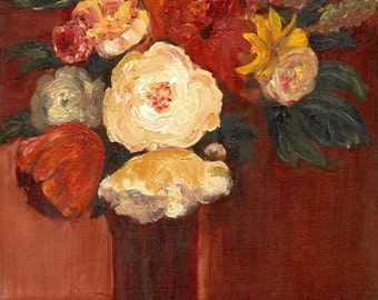 Roses and Lilies still life Giclee Print
