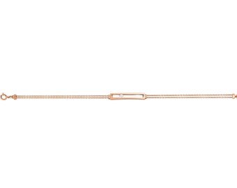 Bracelet double chain gold 750 #G18K diamonds 0.10 ct