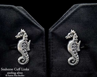 Seahorse Cuff Links Sterling Silver