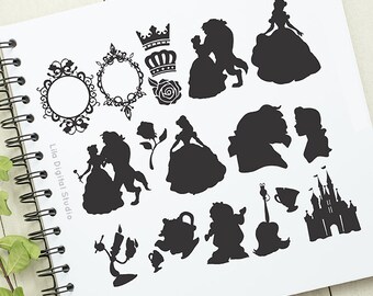 Belle SVG, Princess Belle Clipart, Belle Vector, Belle DXF, Belle Silhouette, Belle Studio, Belle Cricut, Belle PNG, Beauty and the Beast