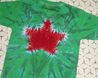 Tie dye shirt, youth large, Christmas star