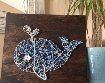 Smiling whale string art