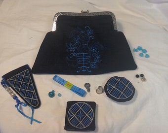 Sewing Etui Luxury handmade Sewing Set with Matching Scissors Case, Pin Cushion