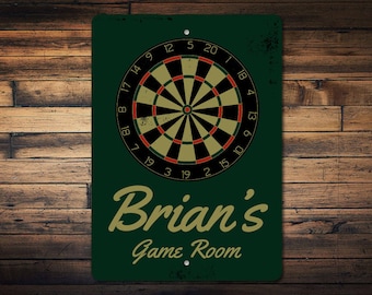 Dart Board Sign, Dart Room Sign, Dart Lover Gift, Man Cave Decor, Darts Decor, Game Room Sign, Game Room Decor - Quality Aluminum ENS100026