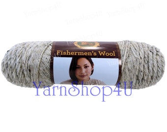 BIRCH TWEED Lion Brand Fishermen's Wool Yarn yarn, 6oz wool blend yarn, Oatmeal, Worsted weight, wool blend yarn fleck brown marble yarn