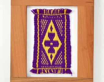 Decorative picture hand-woven in loom Vertical Mapuche