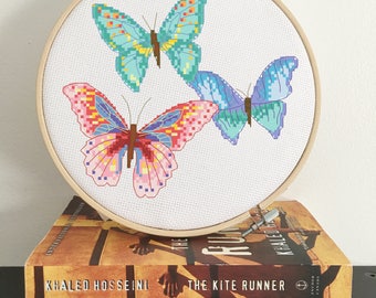 Butterfly Cross Stitch pattern, modern cross stitch pattern, PDF download