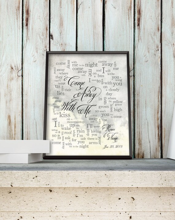 1st Anniversary Wedding song lyrics Wedding song print