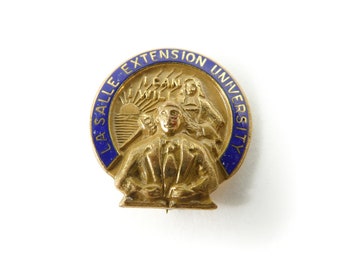Vintage, La Salle University, Pin, Enamel, Gold Tone