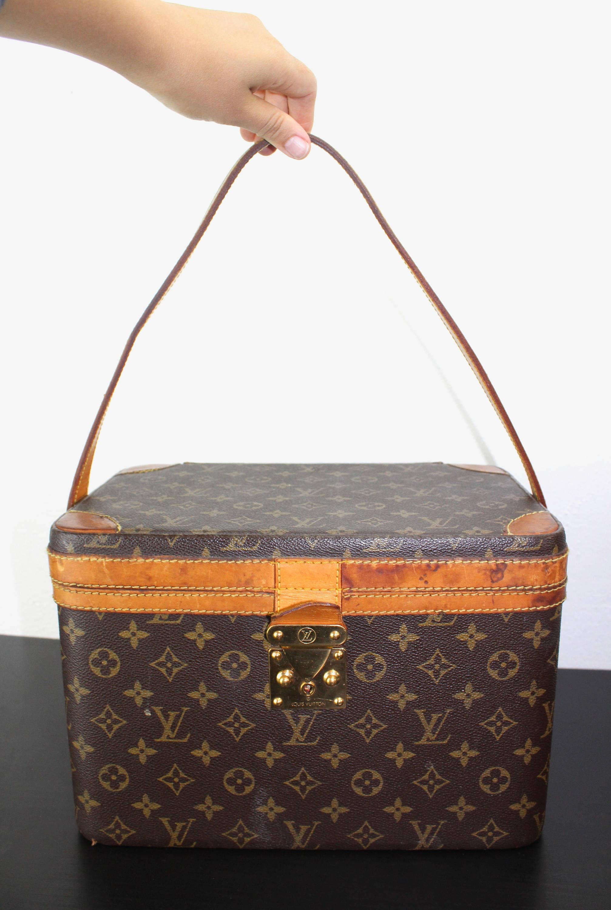 Vintage Louis Vuitton Train Case Cosmetic Case Luggage