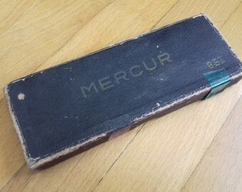 Vintage drafting compass set Mercur 851 in original box-60's
