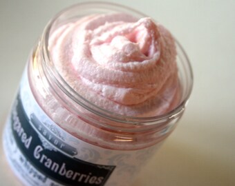 Whipped Soap Scrub Sugared Cranberries 8 oz Creme Fraiche