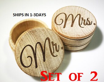 Mr Mrs, Wedding Ring Box, Ring Bearer Box, Wedding Ring Keepsake, Ring Box, Jewelry Box, Rustic Ring Box, Wedding, Wooden Trinket Box