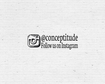 Personalized Social Media Stamp Instagram Facebook Twitter Pinterest BIZ006