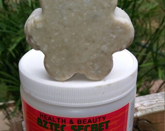 Indian Healing Clay In a Bar for Soap and Mask to detoxify and cleanse your skin in one easy step set of 3 free shipping