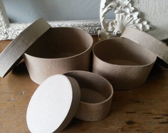 paper mache box set oval nesting boxes party favors gift wrap crafts supplies candy containers jewelry gift boxes crafts