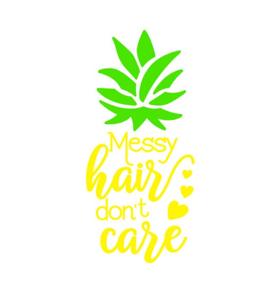 Messy hair don't care decal // Messy hair don't care