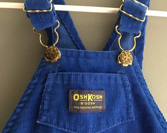 Vintage Osh Kosh B'gosh royal blue corduroy overalls dungarees