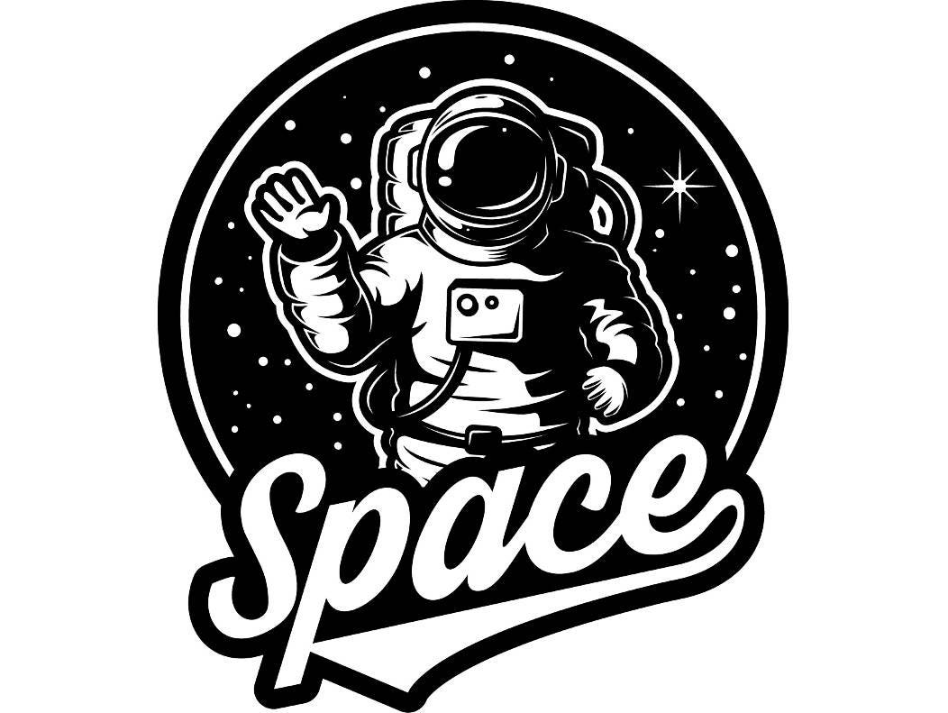 Logo 8 Planeten Mond Sterne Astronaut Shuttle Nasa Space