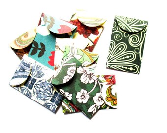 lot 10 mini envelopes 4 x 2, 5cm patterns