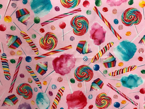 Rainbow cupcake fabric, sweet treat fabric, dessert fabric, food fabric ...