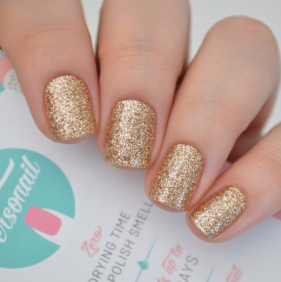 Champagne Gold Glitter Nail Polish Wraps