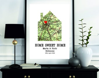 Home Sweet Home Sign, Housewarming Gift, Our First Home, New Home Sign, First Home Gift, Home Decor, Wedding Gift, Framed New Home Sign