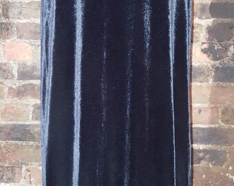 Ladies Size S UK 8 10 Vintage 1980's Laura Ashley Black Velvet Long Maxi Skirt