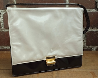 Vintage 60s Frame Handbag Black and White