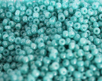 Turquoise blue seed beads 2mm