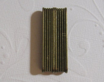 Magnetic Glue in Bar Clasp - Old Gold Color Ridge clasp 37.4x19.6x7mm (34x4.3mm id)