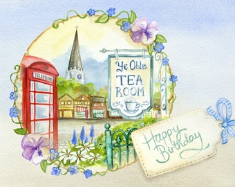 Happy birthday handmade card 21cm x 15cm
