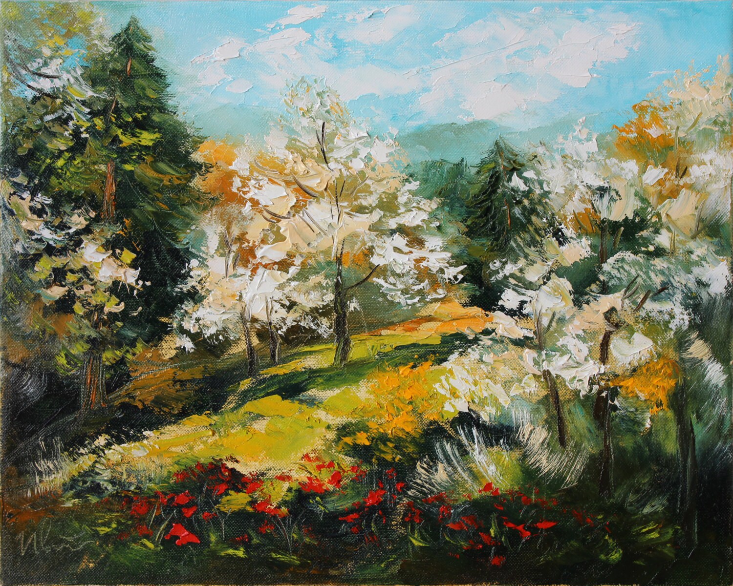 Landscape ORIGINAL oil painting Canvas Impasto painting Landscape ORIGINAL oil painting Canvas Impasto painting
