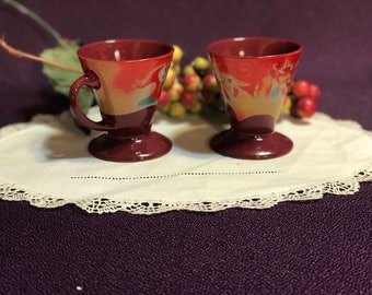 Expresso Liqueur Demittasse Cups (2) Harlequin Jester Musicians