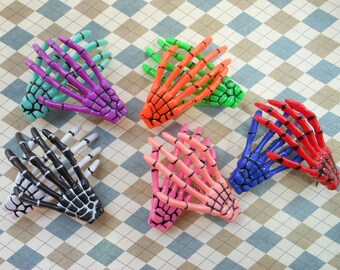 10pcs skeleton hand hair clips Mixed colors(10 color)