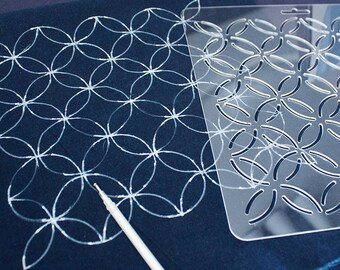 Sashiko Stencil By Acrylic -Sashiko Embroidery Pattern -Quilting Stencil | petals