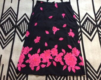 Vintage floral 16W skirt boho artsy size large