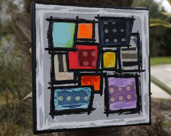 Abstract painting contemporary geometric painting canvas