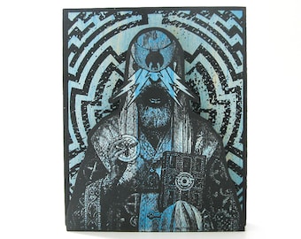 Screenprinted Shrine Blue
