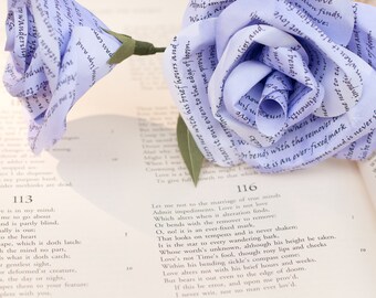 Paper Shakespeare Sonnet Hand Painted Rose